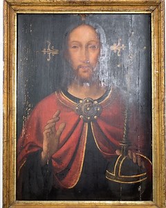 Would moves. Any attempt to immobilize wood is mostly a fools errand as wood will find a way to move. This painting from the 1500s was immobilized in the frame, that is it was prevented from expanding and contracting and going concave/convex with humid changes. As a result all of those forces built up and had nowhere to go which resulted in the splitting of the panel. So, I’ll address the cleaning of the painting the paint loss I will fix the cracks in the panel and then it will be reframed in a