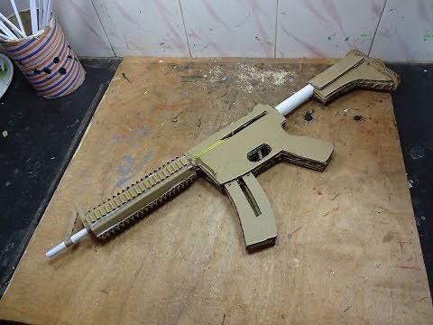 how to make a m4 that shoots - with magazine - (cardboard gun)
