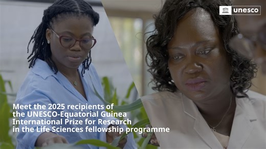 The 2025 UNESCO-Equatorial Guinea International Prize for Research in the Life Sciences has launched a new support program for young women scientists in Africa. This year, two outstanding researchers were selected as the fellowship recipients: 🔬Dr. Pearl Abu, whose research contributes to the development of protein and maize varieties that are tolerant to abiotic stresses. 🔬Dr. Tegwinde Rebeca Compaore, whose work advances precision diagnostic strategies specifically adapted to African context