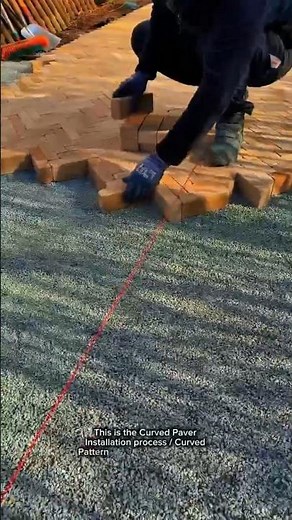 Perfect Curved Paver Installation | Professional Brick Pathway Construction Technique