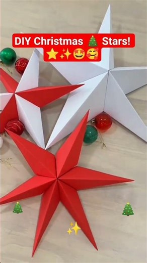 DIY Christmas 🎄 Stars! ⭐✨🤩🥰 #shorts #christmas #ChristmasStars #viral