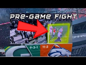 🚨Fight Breaks Out🔥‼️Packers & Broncos "FIGHT" (Pre-Game). Caught 4k.