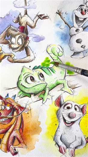 Mi favorito siempre será mi Pascualín 🤠🦎 #disney #aladdin #olaf #mushu #pascal #rattatouille