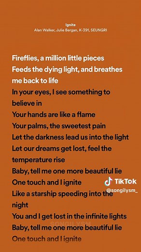 Ignite - Alan Walker, Julie Bergan, K-391, SEUNGRI #ignite #AlanWalker #JulieBergan #k391 #SEUNGRI #liriklagu #lyrics #spotify #songilysm