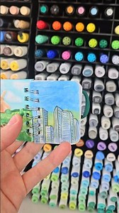 I'm DRAWING in a mini sketchbook #18 Skyscrapers #drawing #drawing