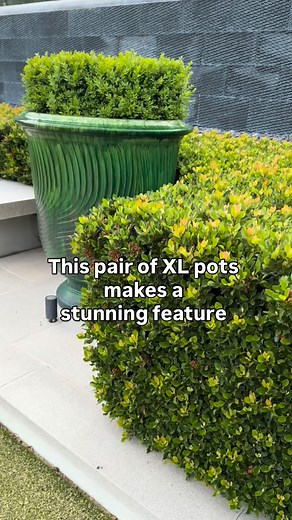 KEEPING IT SIMPLE - in this large scale garden I’ve designed a series of oversized areas featuring impressive pots and features complimented with mass plantings of geometric plantings such as hedges, topiary & espaliers. Bench seat by @anstonarchproducts | Andrew Stark. Garden Design