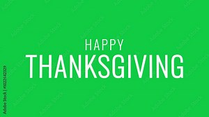 Happy thanksgiving text with cinematic blur animation in green screen background. Ideal for thanksgiving related motion graphic projects. Stock Video