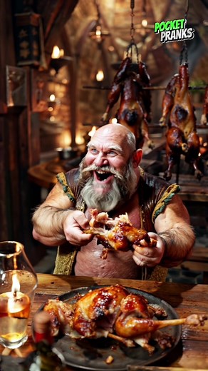 Funny Dwarf and Chicken AI Prank Video