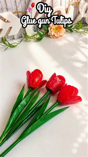 No One Believes This is Glue! 😳 DIY Tulip Flowers #shorts #diy #tulip
