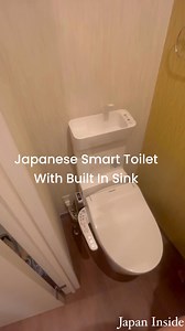 Japanese smart toilet with built in sink. Sink water runs when you flush and recycles the water into the tank | Japan Inside