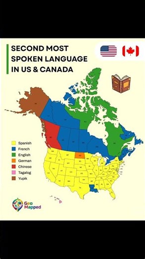 US and Canada's Second Language Map 🇺🇸🇨🇦