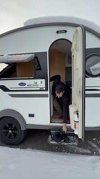 Winter Snow Camp Setup Teardrop Camper