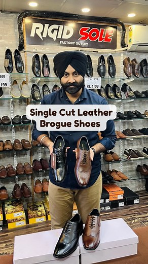 👞✨ Elevate your footwear collection with our Single Cut Leather Brogue Shoes. **Available Colors:** - Classic Black - Rich Brown For any query, call/whatsapp us at 9351255633📱 These stylish brogues are perfect for both formal and casual occasions. Which color will you choose to enhance your look? #BrogueShoes #StylishFootwear #ShopNow #leathershoes #shoestore #shoesformen #partyshoes #stepupyourshoegame #stepupyourstyle #upgradeyourwardrobe | RIGID SOLE