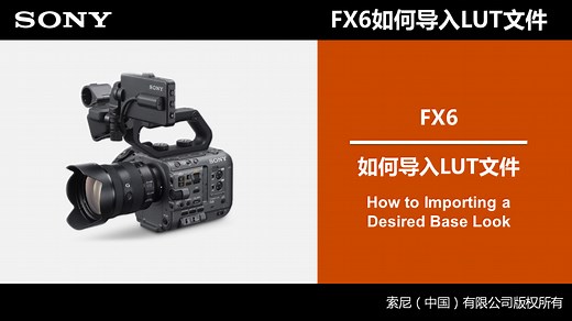 SONY China Service-FX6如何导入LUT文件
