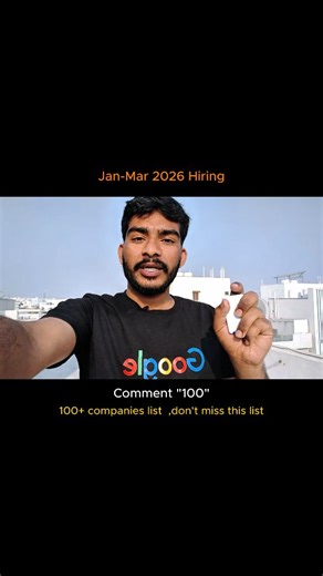 Jagari Karthik | Internships | AI | Jobs on Instagram: "Comment "100" and you will get more details [Placements ,internships, paid ,free,roadmaps,Software Engineering, Students, Freshers, Btech, Mtech, Medical Coding, Code, Programming, MCA, Bcom, Degree Students, BBA, Hyderabad, Telugu Memes, Hyderabad ,ap tg ,ts , CSE, Computer Science, Data Science, Data Analysis, Cloud Computing, AiML, Tech Creator, Technology, Telugu Creator, Telugu Tech Creator, jk tech verse, Interview,dsa, interview ques