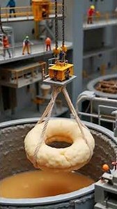 Tiny Workers in a Giant Donut Factory 🍩 | Mini World Baking Adventure #Shorts