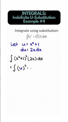Integrals - Indefinite Integrals with U-Substitution example 4 (Calculus) #math #maths #calculus