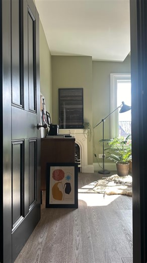 Jo on Instagram: "I’ll say it again and again, this colour is so good we painted the same room in it twice. Dulux Overtly Olive is a green that’s fresh, soft and timeless. Living rooms, kitchens, bedrooms or offices, this shade works in any scenario. Don’t forget to save for your new year projects! #newyearproject #homeinspo #myhomestyle #housebeautiful #interiorism #homesweethome"