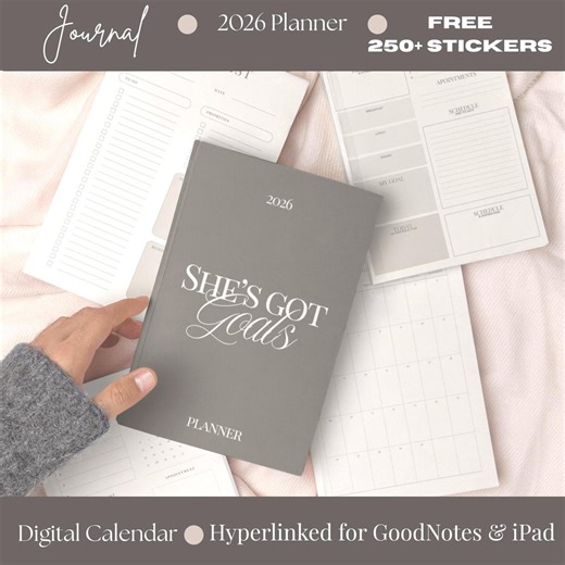 2026 Digital Planner PDF for Goodnotes – Hyperlinked iPad Planner, Daily, Monthly, Journal, Minimalist Reuse Planner, Instant Download - Etsy