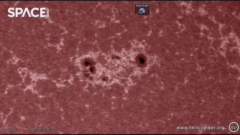 A Large Sunspot Grows In Spacecraft Time-Lapse