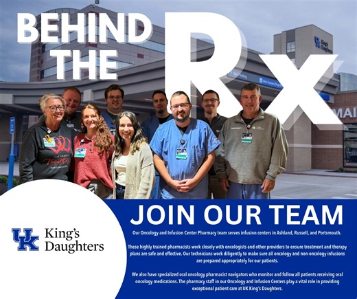 Our Oncology and Infusion Center Pharmacy team serves infusion centers in Ashland, Russell, and Portsmouth. These highly trained pharmacists work closely with oncologists and other providers to ensure treatment and therapy plans are safe and effective. Our technicians work diligently to make sure all oncology and non-oncology infusions are prepared appropriately for our patients. We also have specialized oral oncology pharmacist navigators who monitor and follow all patients receiving oral oncol
