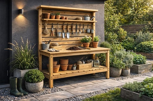 Garden Potting Bench Plans PDF - Etsy