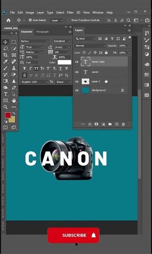 Transparent Text Effect in Photoshop 🔥 Easy Trick #shorts
