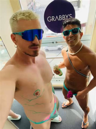 Two clit boys covered in piss and @x_lube going to a pool party 🎉 @MiloMilesxxx