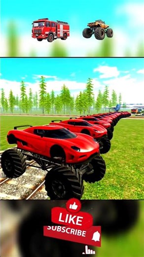 Fair Truck and Monster Car vs Train Crash | Indian Bikes Driving 3D