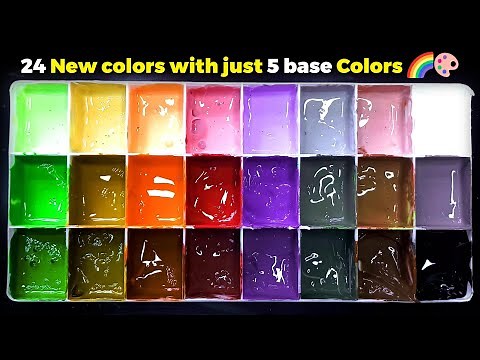 Making 24 New colors with just 5 base Colors | Ultimate Palette Mix! 🌈🎨