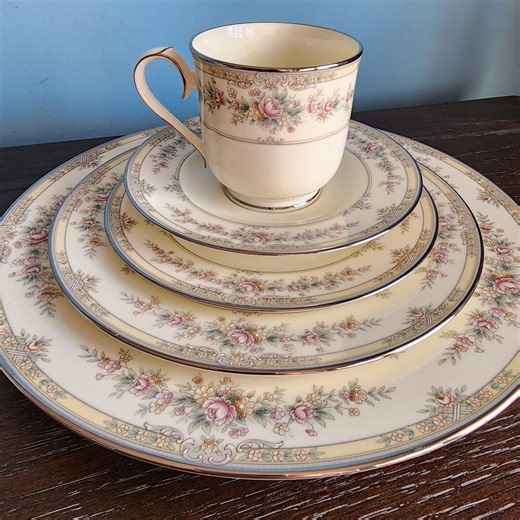 Vintage Noritake Shenandoah Platinum Dinnerware Set 22 Piece Salt Pepper - Etsy