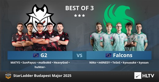 G2 vs Falcons at StarLadder Budapest Major 2025