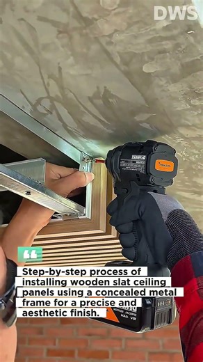 Modern Wood Slat Ceiling Installation | Easy Hidden Frame Mounting System