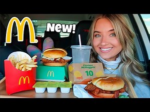 McDonald's Mukbang! Trying NEW Bacon Ranch McCrispy Sandwiches