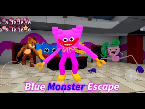 [Blue Monster Escape] chapter 1! Kissy Missy, Mommy Long Legs and Freddy, full game walkthrough.