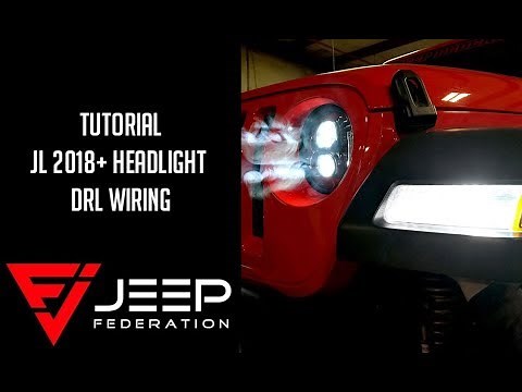 DRL Halo Headlight Wiring for Jeep Wrangler JL 2018+
