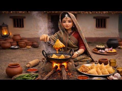 Tiny Samosa Cooking ASMR | Realistic Mini Indian Village Kitchen (Too Real?)