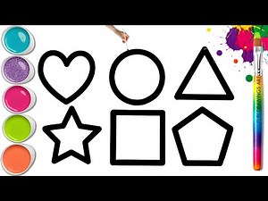 How to Draw Colorful 2D Geometric Shapes ❤️🟢🟨Draw and Paint Easy Step by Step Tutorial