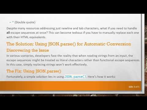 Converting Escape Sequences to HTML: The Simple Solution You Need
