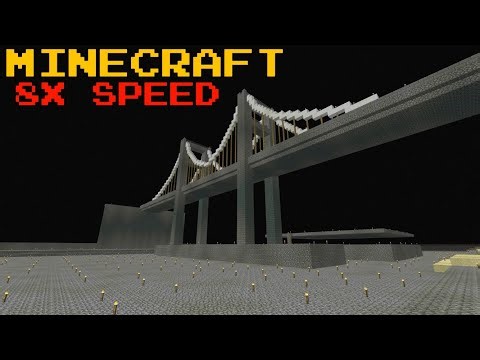 Minecraft 8X speed: building a bridge for my End base