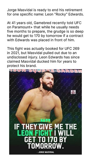 Jorge Masvidal vs Leon Edwards