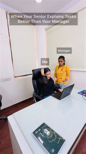 Webxtalk on Instagram: "Manager explains the task… I nod like I understand 🤯 Favorite senior explains the same task — suddenly I’m confident 😭😂 Because let’s be honest… Managers explain. Seniors translate. Tag that senior who always saves you 🙌 👉 Follow @Webxtalk for more relatable office content #OfficeHumor #RelatableContent #CorporateLife #OfficeReality #webxtalk"