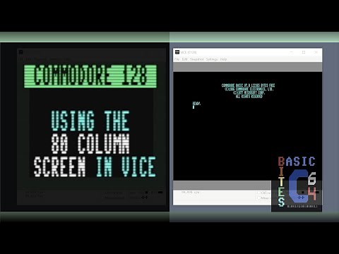 Using 80 Columns in VICE Commodore 128 Emulator