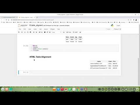 How to align table in Jupyter Notebook