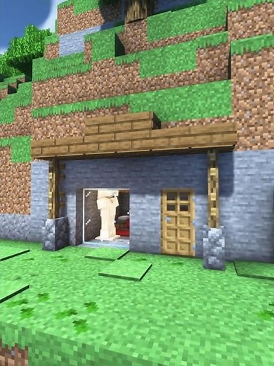 ⛏️ Minecraft : Survival STARTER House 🏡 [ Built Inside a Hill Wall ]