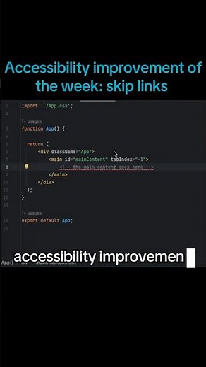 Accessibility improvement: skip navigation links #accessibility #inclusivedesign
