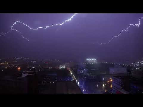 Purple Lightning Dances Across Sky