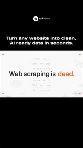 Techinsixty | AI | Apps | Web on Instagram: "Comment " Ai " for link Firecrawl is a developer focused web crawling and scraping API that converts live websites into structured formats optimized for AI systems. It handles dynamic pages, JavaScript rendering, documents, and full site crawling so your apps and agents always work with fresh, usable web data without managing scraping infrastructure. Key Features • Single page scraping and full website crawling • Output formats including Markdown, JSO