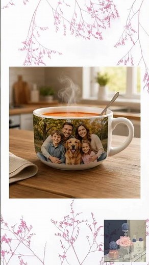 Personalized Photo Latte Mug | 25oz Custom Ceramic Coffee Cup