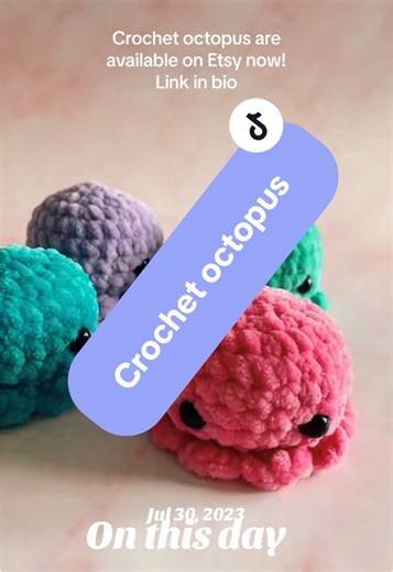 #onthisday I crocheted some itty bitty octopus that make cute accessories for your bag or the best comfort friends #crochet #plushies #plushcollection #plushtok #plushiesoftiktok #crochetplushies #amigurumi #handmadegifts #giftsforyou